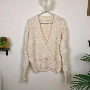 ASTR The Label Pleated Wrap Sweater Cream